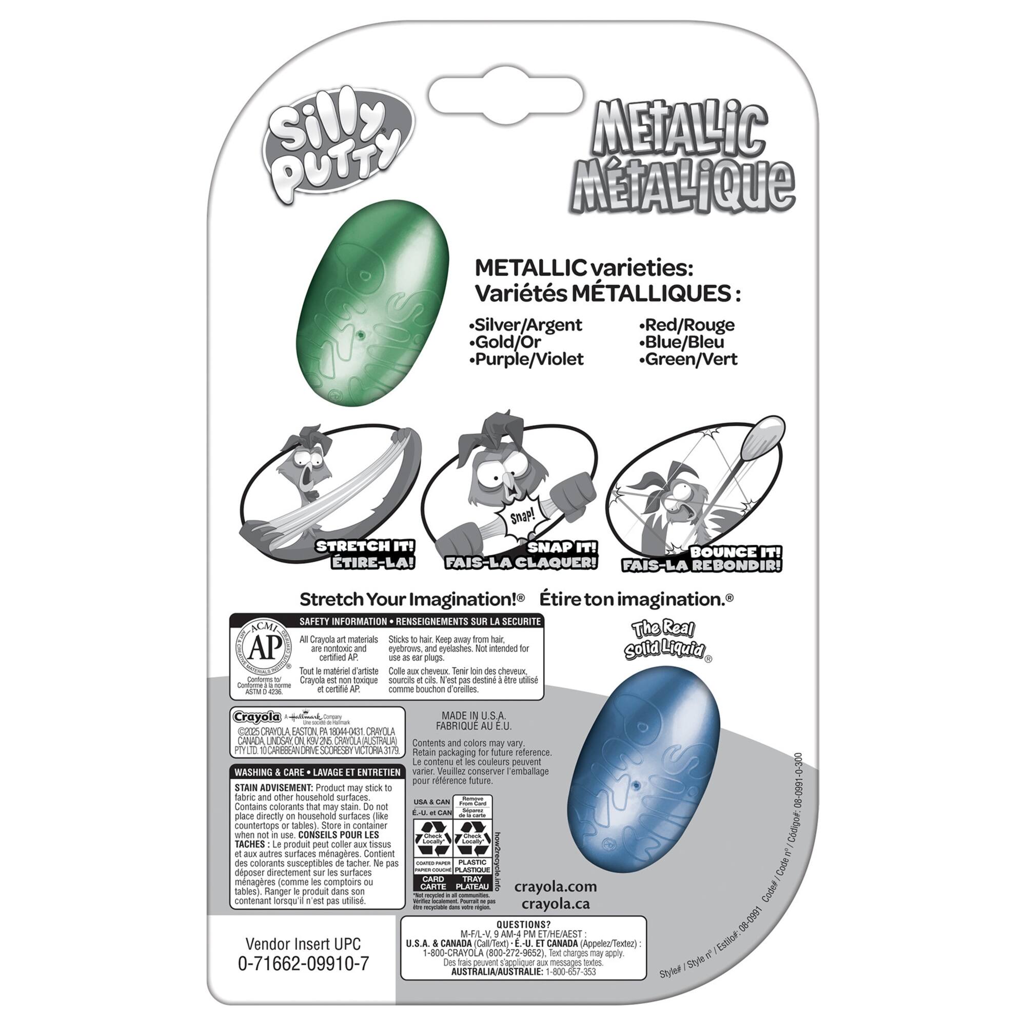 Crayola® 3/8 oz. Silly Putty Metallic Eggs, 2ct.